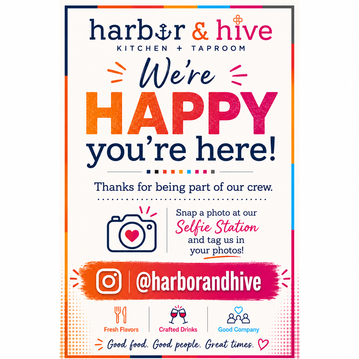 Custom sign options for Selfie Station including sponsor branding and park-themed graphic panels.